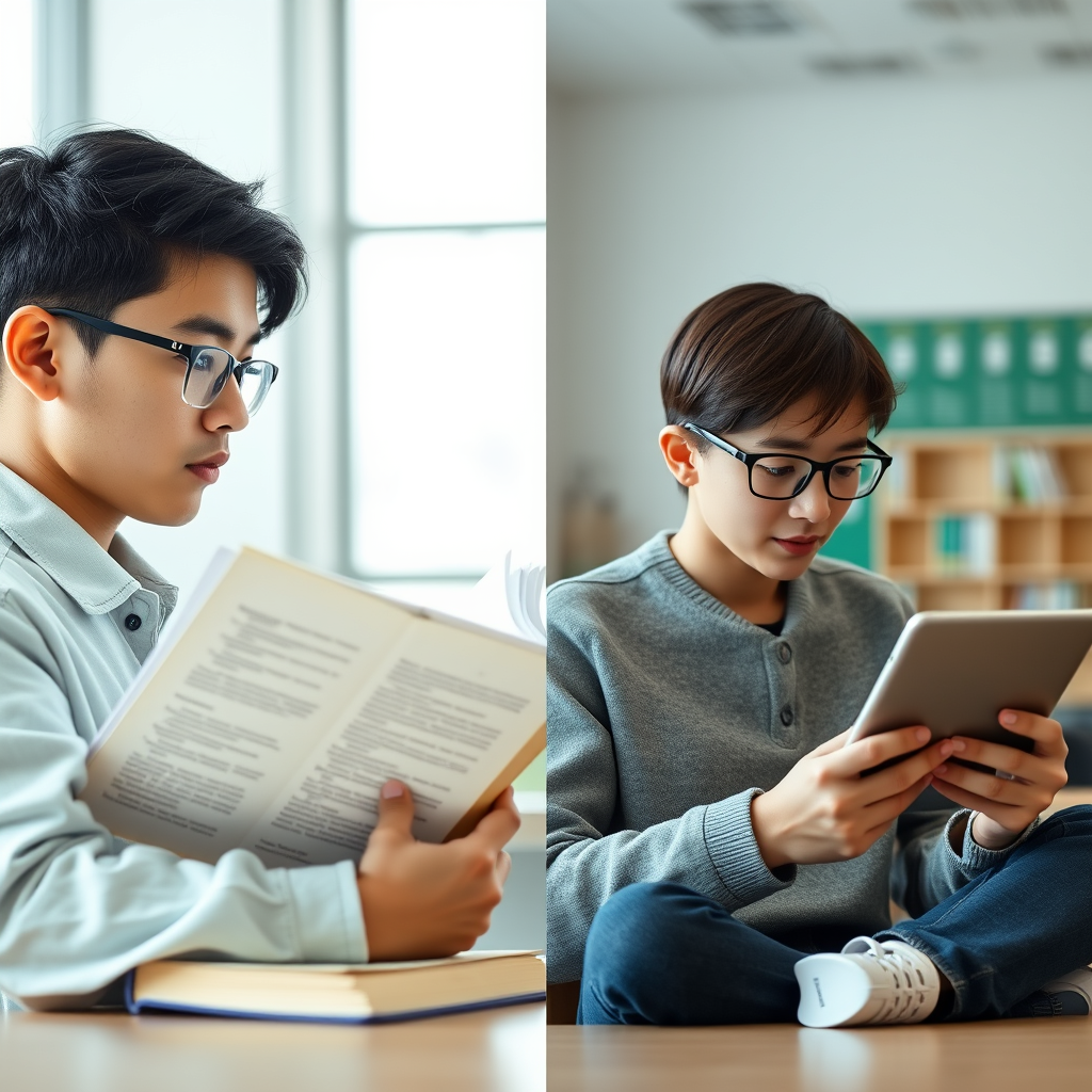 종이 교과서 vs 디지털 기기(노트북·태블릿) 학습